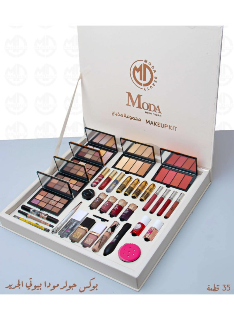 Moda Gold Box – Complete Makeup Set | 35 Pieces - Image 1